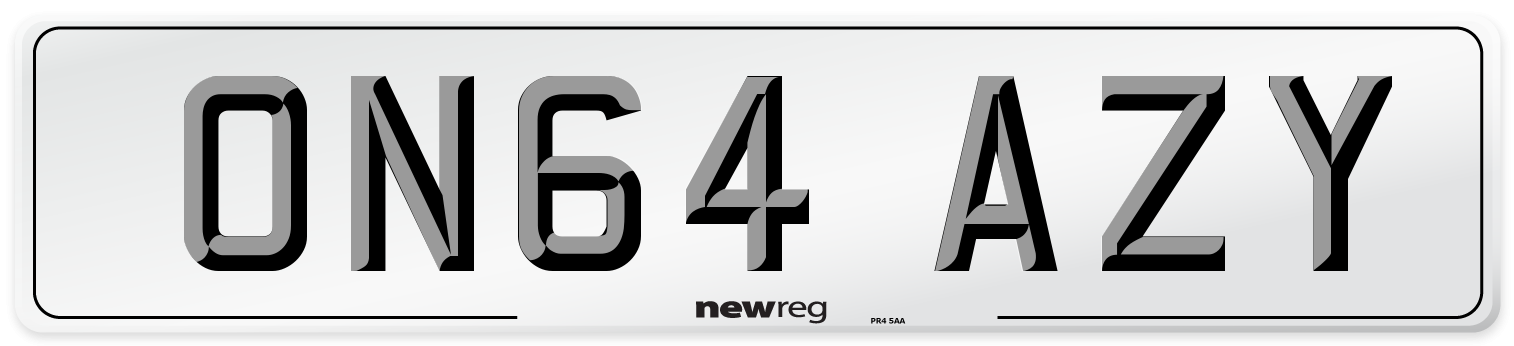 ON64 AZY Number Plate from New Reg